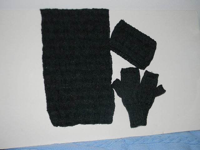Waffle scarf set
