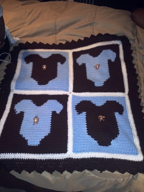 Monkey Onesie Baby Blanket