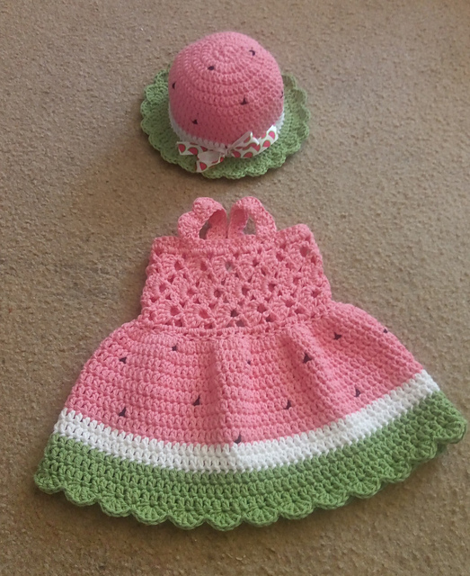 Watermelon Cutie Sundress and Hat Set