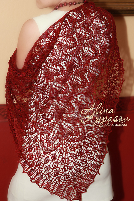 Raindrops On Maples Lace Shawl