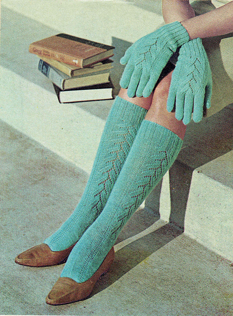 Ladies' Glove and Knee-Hi Sock Set