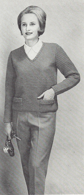 No. 847 Crocheted V Neck Slipover