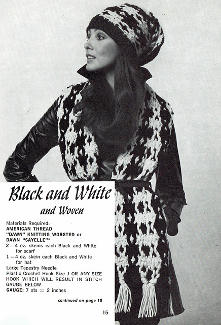 Black and White and Woven Hat