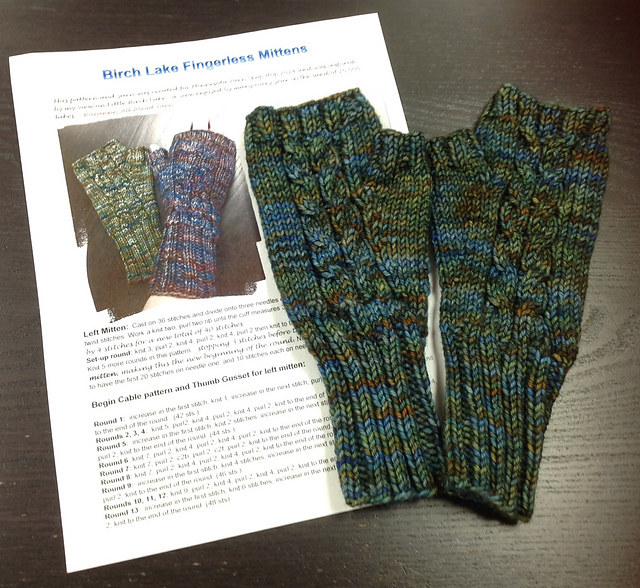 Birch Lake Fingerless Mittens