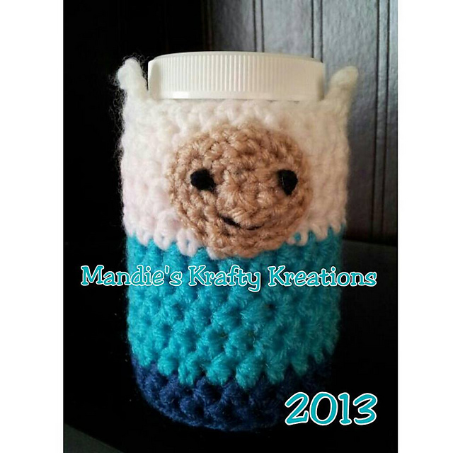 Adventure Time Finn The Human Can or Bottle Cozy