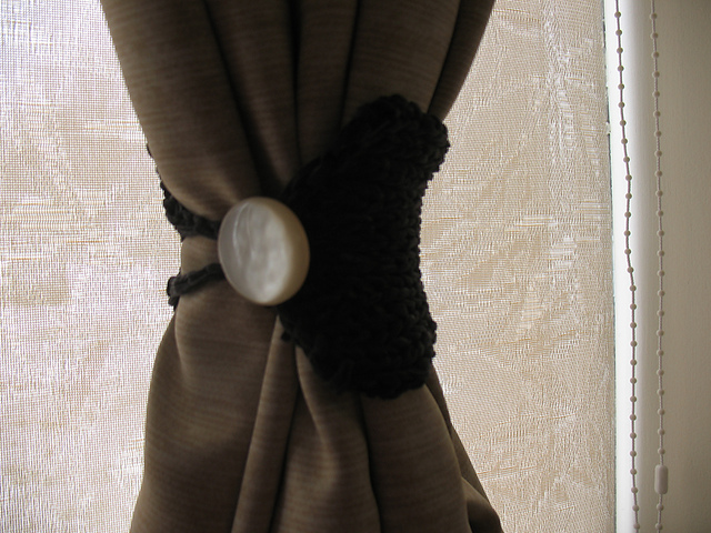 Buttoned-up Curtain Tieback