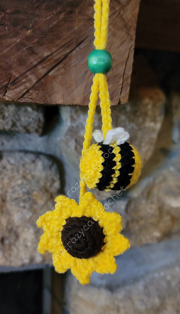 Bee Sunflower Car Charm