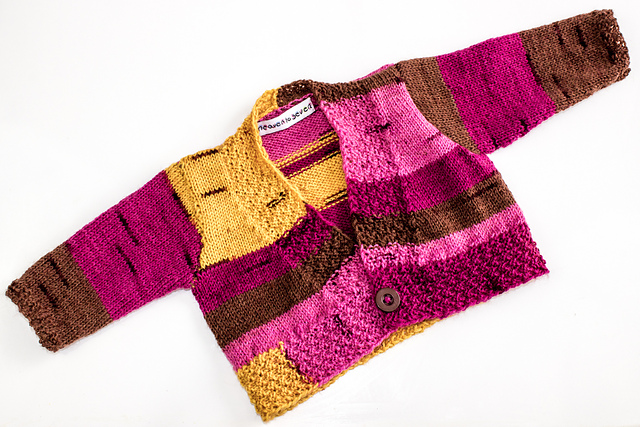 Baby Girl Cardigan With Moss Stitch Band