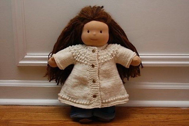 Lace Doll Jacket for 15" Waldorf Dolls