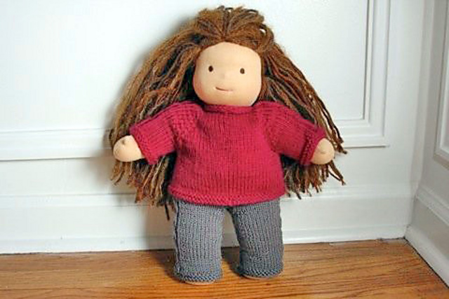 Cabled Sweater and Pants Set for 15" Waldorf Doll