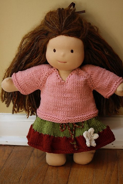 V Neck Sweater for 15" Waldorf Doll