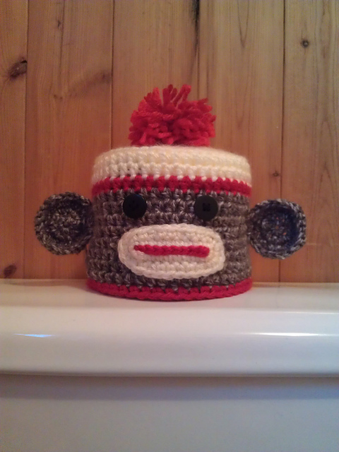 Sock Monkey Toilet Tissue Cover