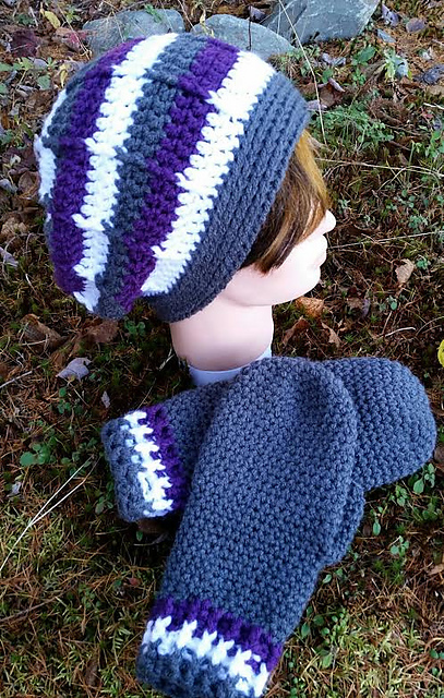 Country Breeze Slouch Hat and Matching Mittens