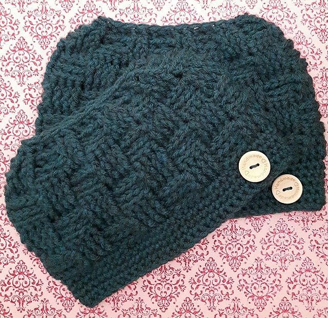 Basket Weave Messy Bun Hat