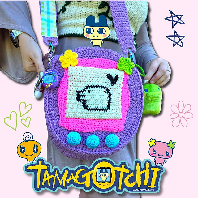 Tamagotchi Inspired Crochet Purse