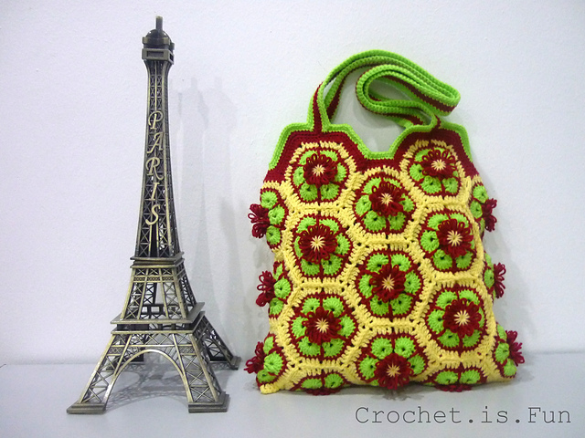African Flower Bag with Flower Loom Centre