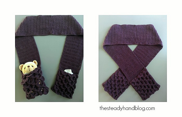 Crocodile Stitch Pocket Scarf