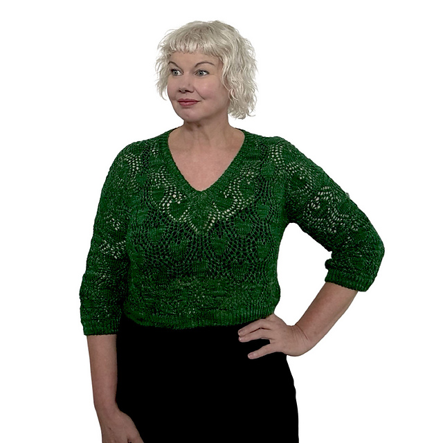 【BAON】[unisex] Letchy Pattern Half Open Over Knit Earth Pullover - Knitting Pattern — Ozetta