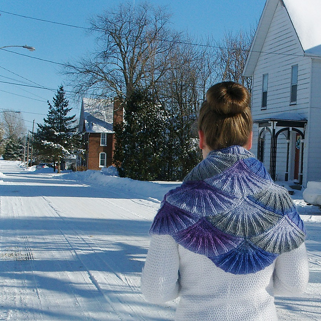 art deco fan shawl