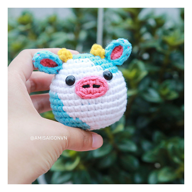 Amigurumi Cow Keychain