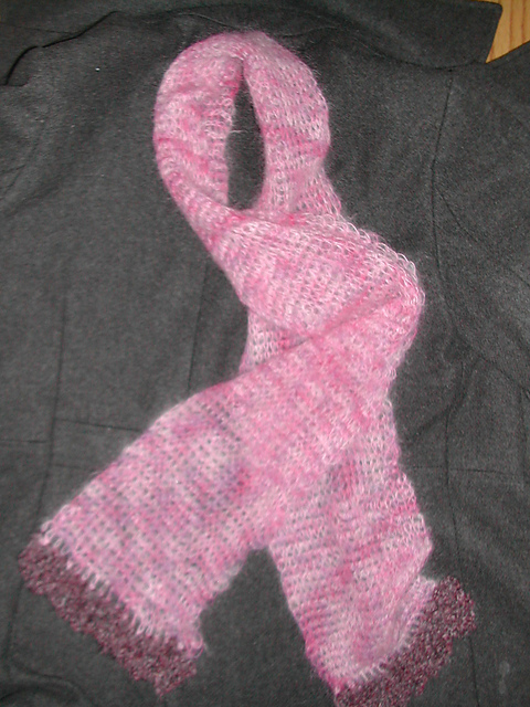 Tunisian Knit Mohair Scarf