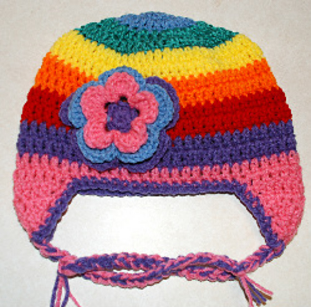 Rainbow Ear Flap hat