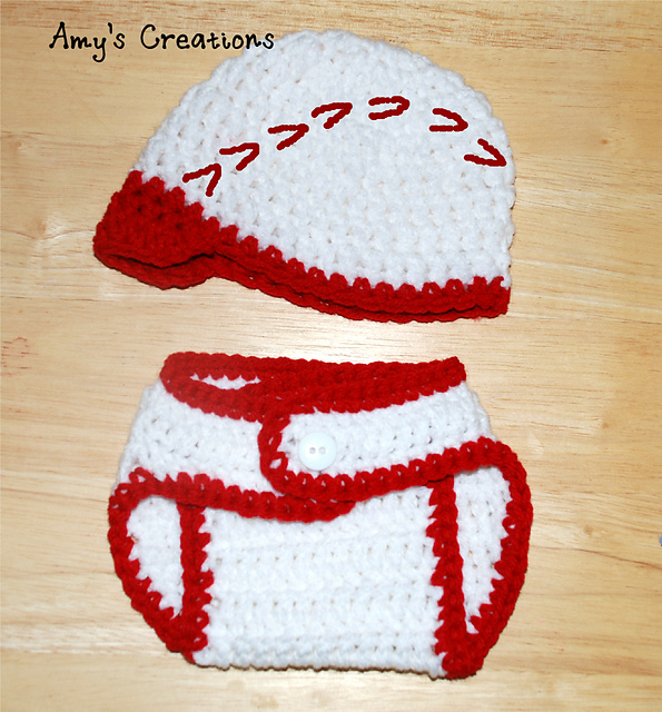 Baseball Hat & Diaper Cover