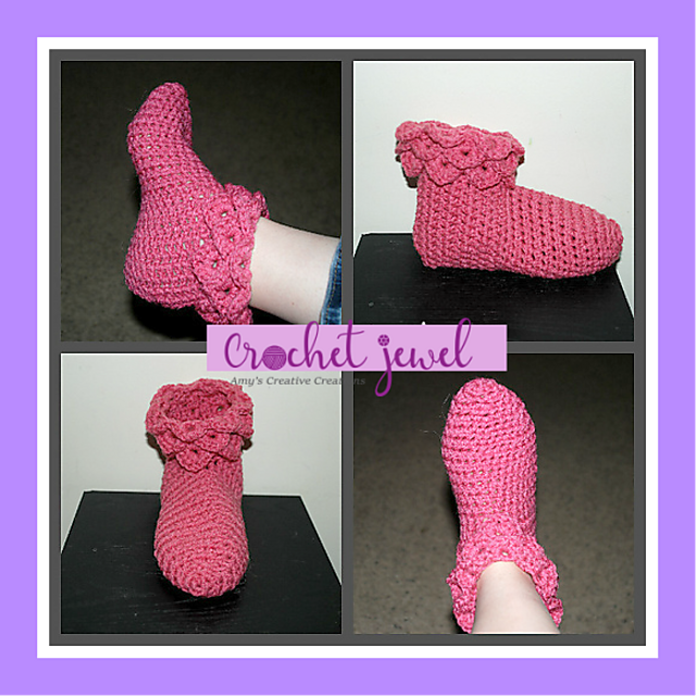 Adult Size Crocodile Stitch Booties