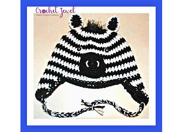 Zebra Child Ear flap hat