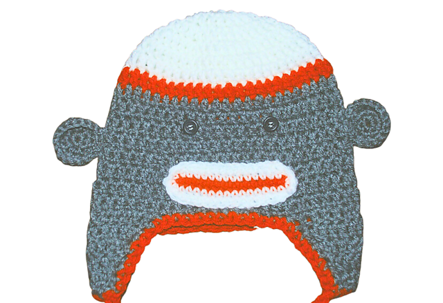Sock Monkey Ear flap Hat