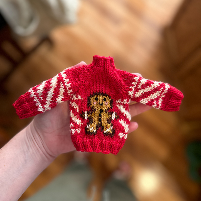 Ravelry November Gingerbread Man Sweater pattern by Amy Munson
