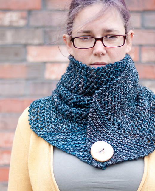 Indigo Button Scarf