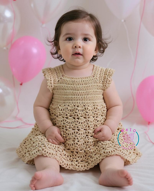crochet newborn dress Ravelry: Ella Baby pattern by MaioCrochet 2 Years 24 (61cm) xxValentines2026 Sassy Light Blue And Color:Red Buffalo Pink crochet
