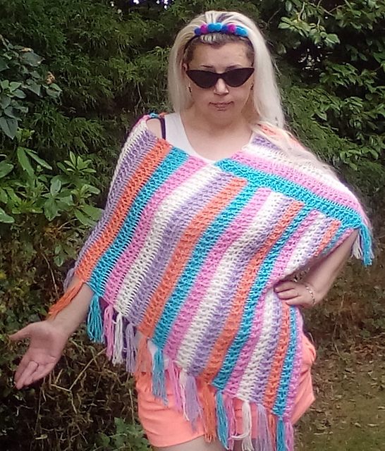Rainbow Star Poncho