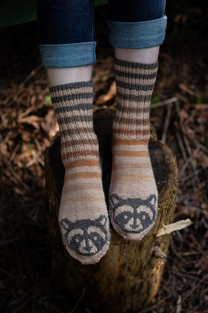 Ravelry: Raccoon Socks pattern by Andrea Rangel
