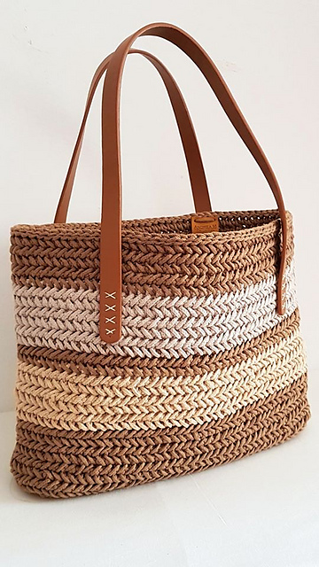 Herringbone Striped Tote
