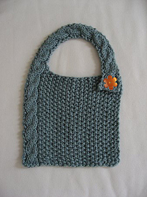 Modern Cabled Baby Bib