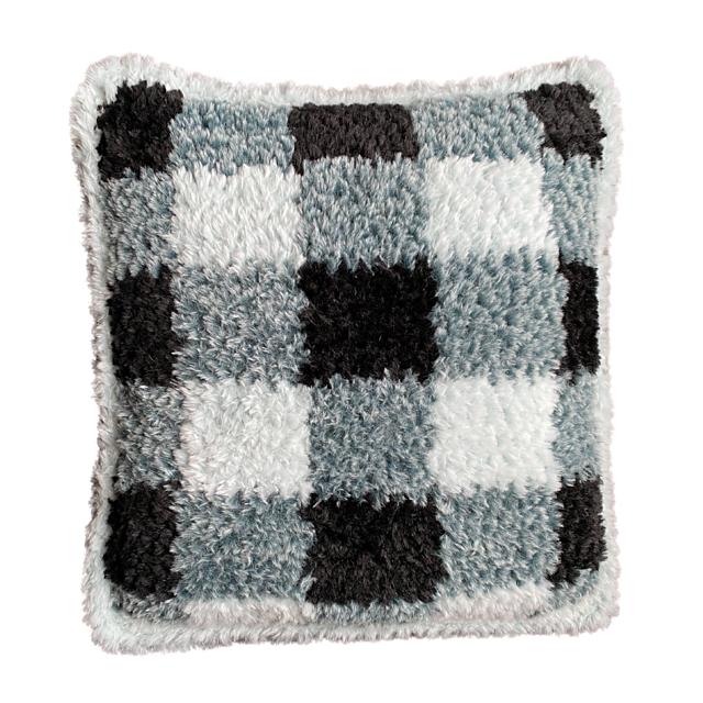 Buffalo Check Faux Fur Pillow