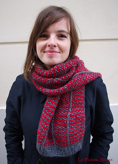 Boy knitter scarf