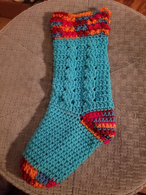 Double Cable Christmas Stocking