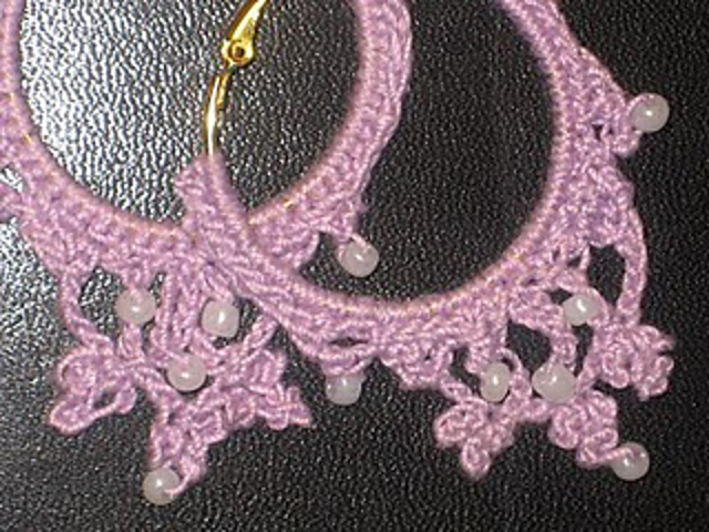 Beaded Hoop Dangly Earrings