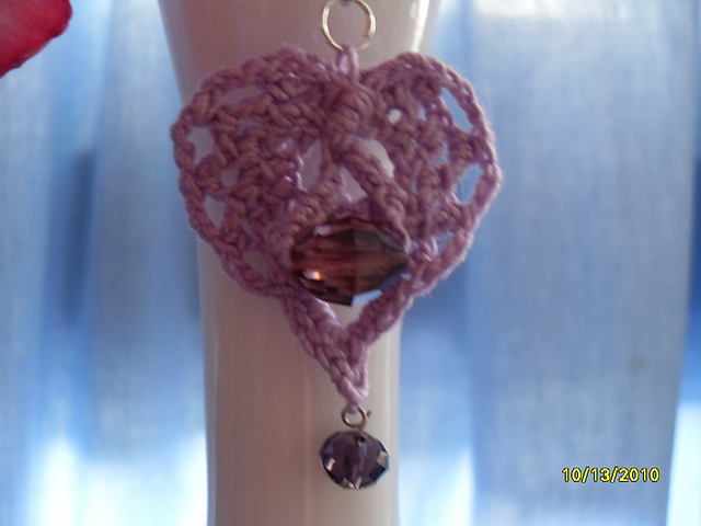 Lacy Heart Earrings w/ Beads