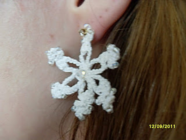 Beaded Snowflake Earrings