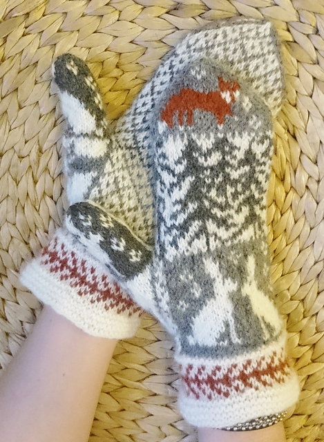 Fox and Hare mittens
