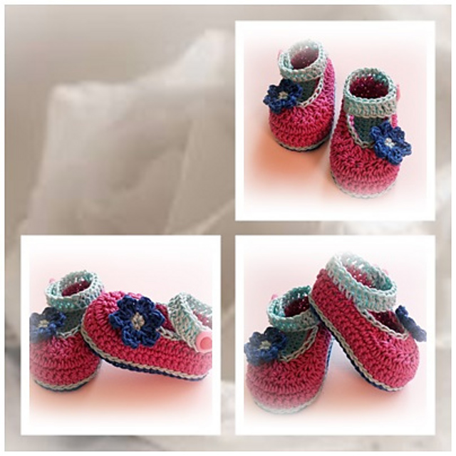 Pattern Baby Booties Daisy