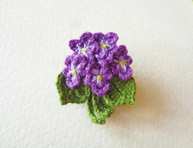 Violets Brooch