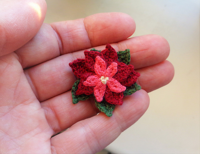 Poinsettia brooch