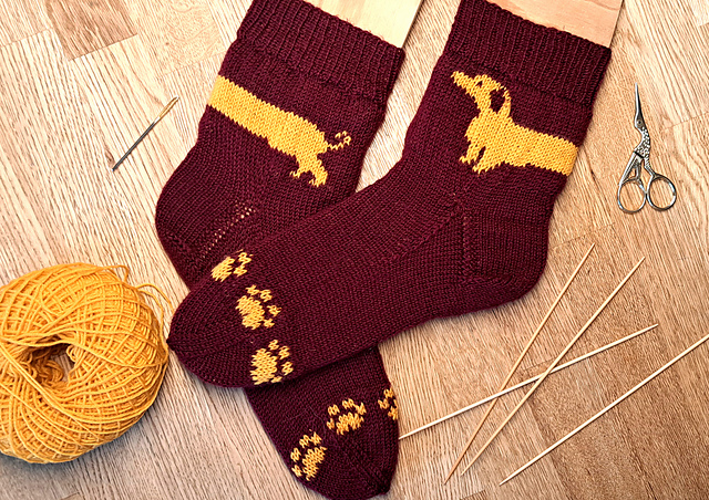 Socken "Dackel" "Dachshund"