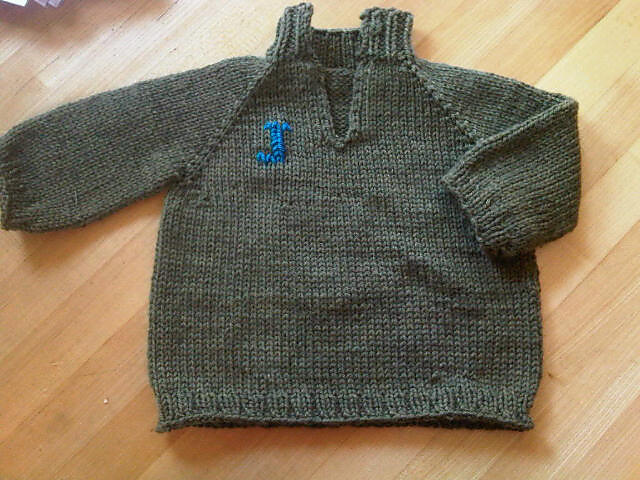 Basic Top Down Wool Baby Sweater