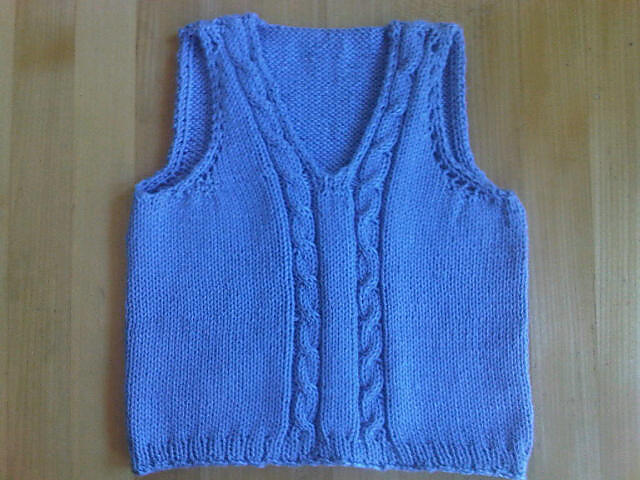 Top Down Baby Vest with Cables